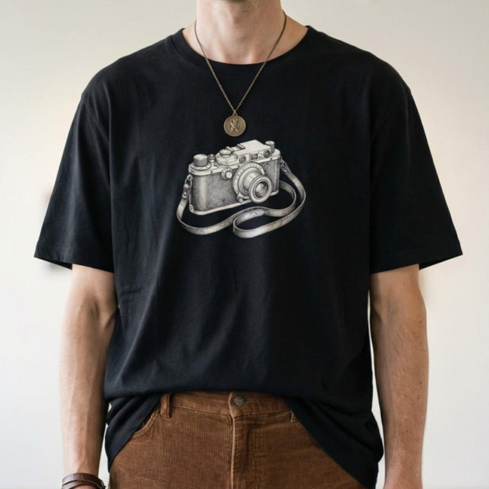 Photography Graphic Design - Camiseta Vintage con Diseño de Cámara,