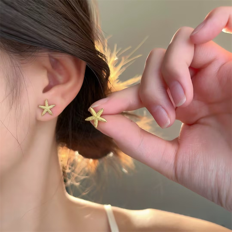 Photography Street - Pendientes de Estrella de Mar Modernos