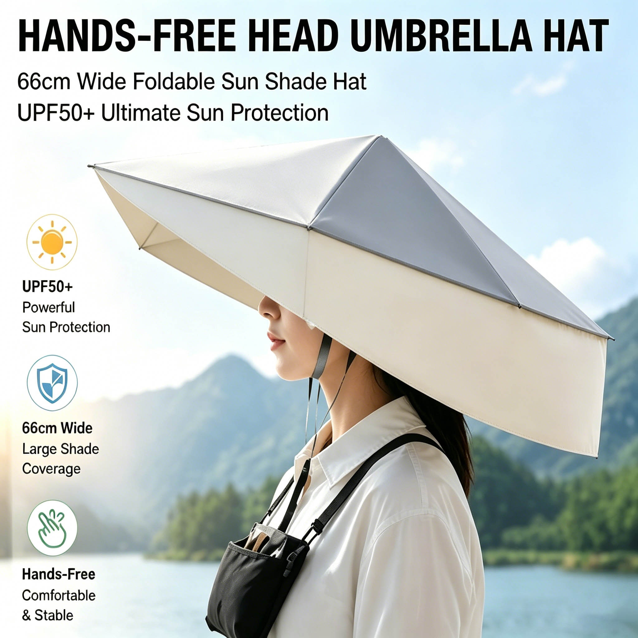 Photography Umbrella - Sombrero Plegable con Protección Solar UPF50+