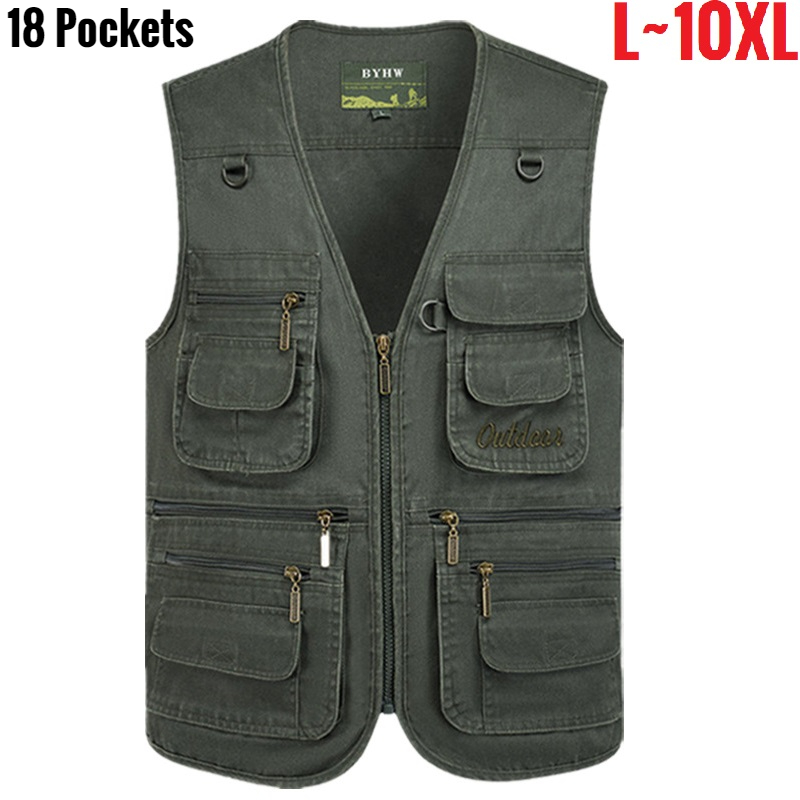 Photography Vest - Chaleco multibolsillo para hombre, chaqueta sin