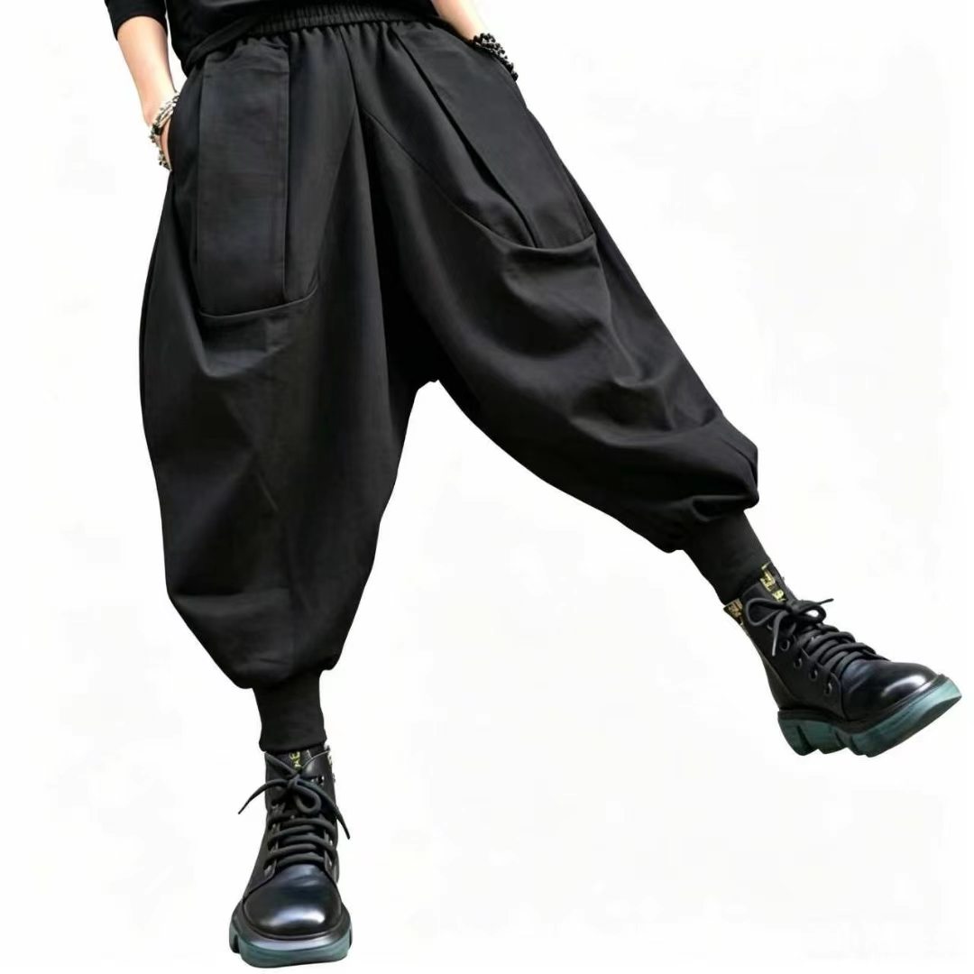 Photography Street - Pantalones Anchos Casuales para Hombre, Holgados,