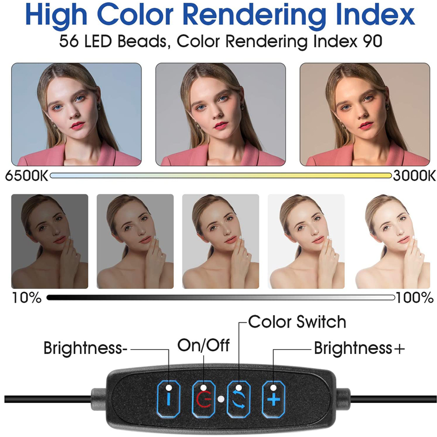 Luz LED de video de 16 cm con  - Photography Youtube reseña y precio